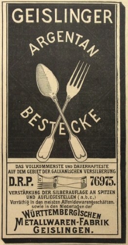 WMF Werbung von ca. 1898