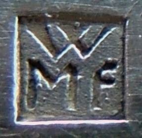 WMF 2D Stempel auf Besteck, benutzt 1920-1930.